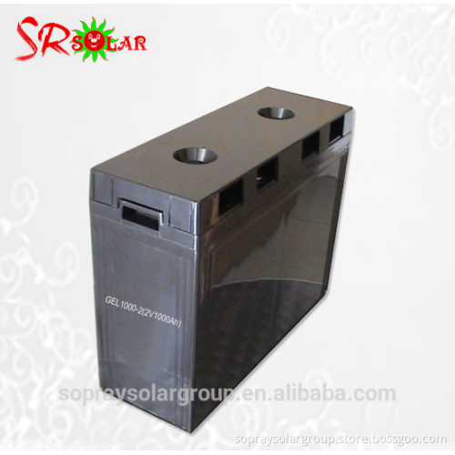 2v 1000Ah long life Deep rechargeable cycle soalr gel battery